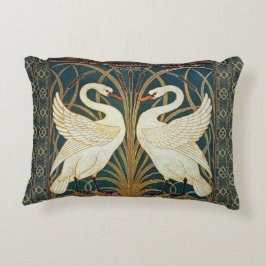 Walter Crane Swan, Rush and Iris Art Nouveau Dekokissen