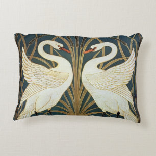 Walter Crane Swan, Rush and Iris Art Nouveau Dekokissen