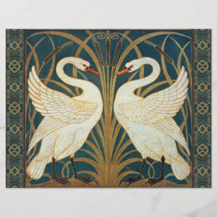 Walter Crane Swan, Rush and Iris Art Nouveau Flyer