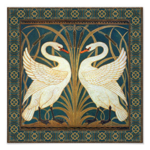 Walter Crane Swan, Rush and Iris Art Nouveau Fotodruck