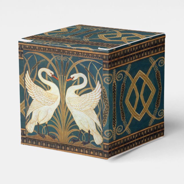 Walter Crane Swan, Rush and Iris Art Nouveau Geschenkschachtel (Vorderseite)