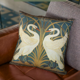 Walter Crane Swan, Rush and Iris Art Nouveau Kissen