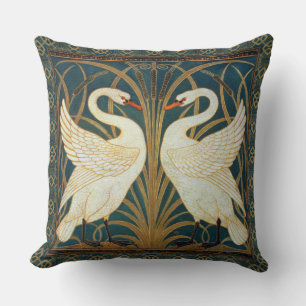 Walter Crane Swan, Rush and Iris Art Nouveau Kissen