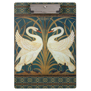 Walter Crane Swan, Rush and Iris Art Nouveau Klemmbrett