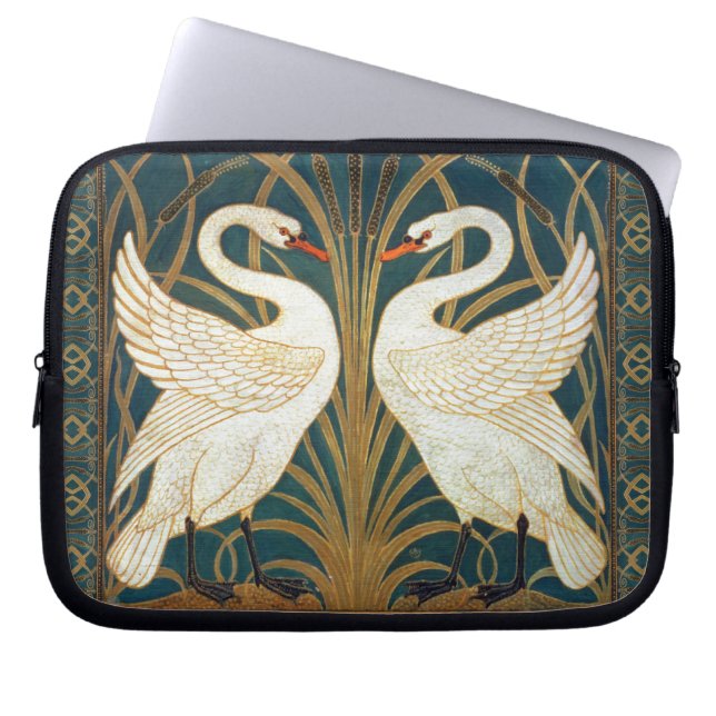 Walter Crane Swan, Rush and Iris Art Nouveau Laptopschutzhülle (Vorderseite)