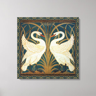 Walter Crane Swan, Rush and Iris Art Nouveau Leinwanddruck