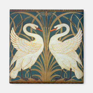 Walter Crane Swan, Rush and Iris Art Nouveau Magnet