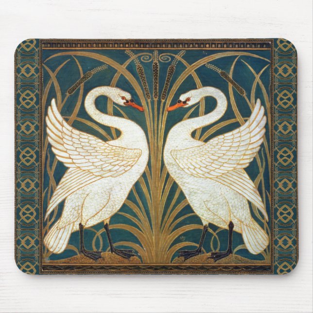 Walter Crane Swan, Rush and Iris Art Nouveau Mousepad (Vorne)