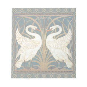 Walter Crane Swan, Rush and Iris Art Nouveau Notizblock