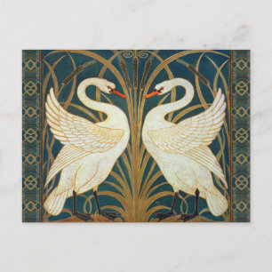 Walter Crane Swan, Rush and Iris Art Nouveau Postkarte