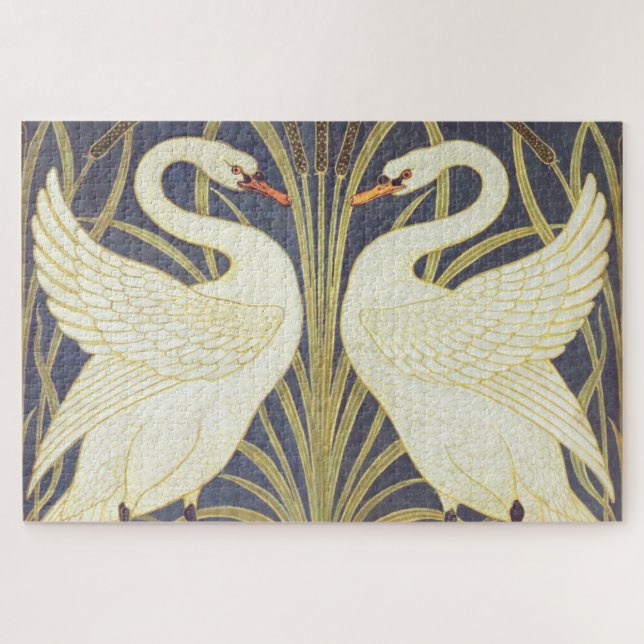 Walter Crane Swan, Rush and Iris Art Nouveau Puzzle (Horizontal)