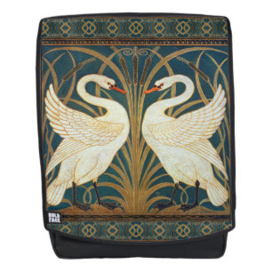 Walter Crane Swan, Rush and Iris Art Nouveau Rucksack