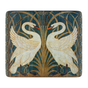 Walter Crane Swan, Rush and Iris Art Nouveau Schneidebrett