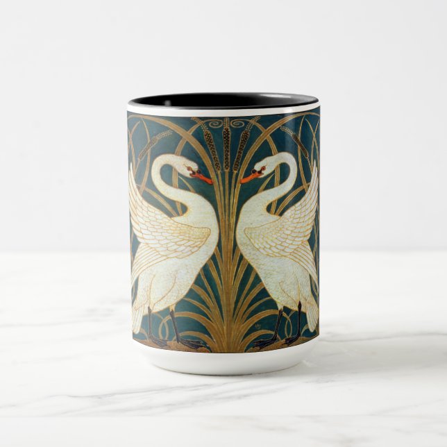 Walter Crane Swan, Rush and Iris Art Nouveau Tasse (Zentrum)