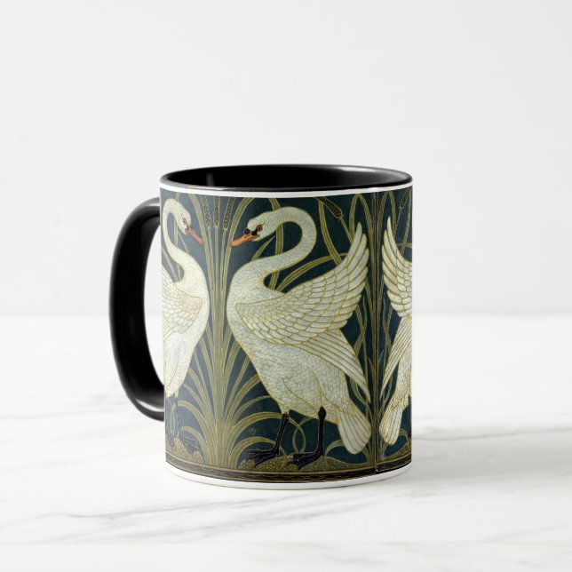 Walter Crane Swan & Rush and Iris Victorian  Tasse (Vorderseite Links)