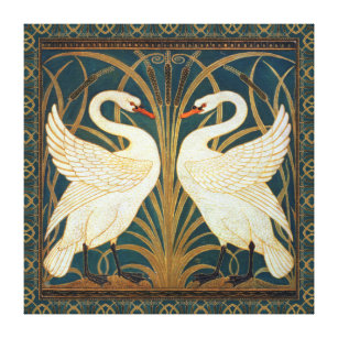 Walter Crane Swan, Rush und Iris Art Nouveau Leinwanddruck