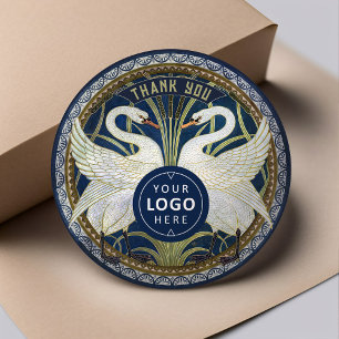 Walter Crane Two Swans Vintage Jugendstil-Dekorati Runder Aufkleber