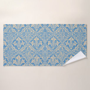 Walter Crane Vintage Blaue Saatgut- und Blumenkuns Badhandtuch Set