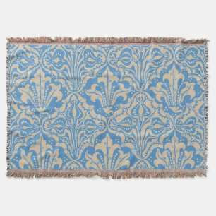 Walter Crane Vintage Blaue Samen- und Blumenkunst Decke