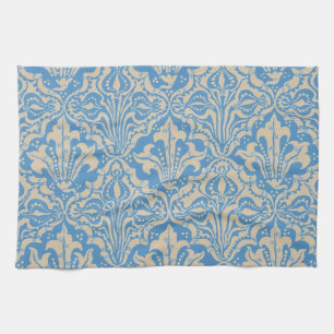 Walter Crane Vintage Blaue Samen- und Blumenkunst Geschirrtuch