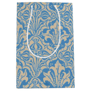 Walter Crane Vintage Blaue Samen- und Blumenkunst Mittlere Geschenktüte