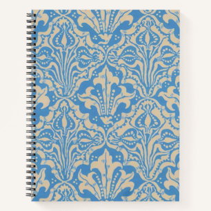 Walter Crane Vintage Blaue Samen- und Blumenkunst Notizbuch