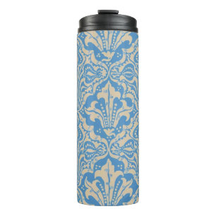 Walter Crane Vintage Blaue Samen- und Blumenkunst Thermosbecher