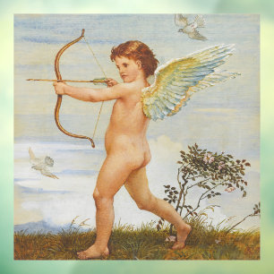 Walter Crane Vintage Cupid mit Bogen Kunst Fensteraufkleber
