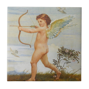 Walter Crane Vintage-Cupid mit Bogen Kunst Fliese