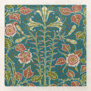 Walter Crane Vintage Lily und Rose Floral Glasuntersetzer