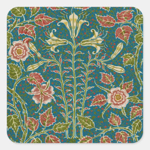 Walter Crane Vintage Lily und Rose Floral Quadratischer Aufkleber