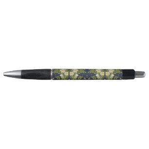 Walter Crane Vintage Navy Weißes Lilienmuster Kugelschreiber