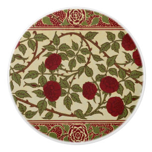 Walter Crane Vintage Rosamund Rote Rose Florale Ku Keramikknauf