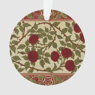 Walter Crane Vintage Rosamund Rote Rosen Blumendek Ornament