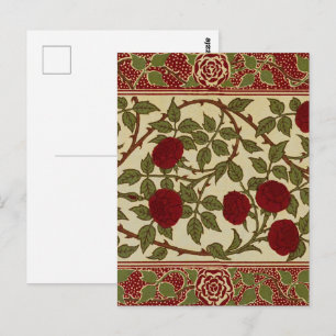 Walter Crane Vintage Rosamund Rote Rosen Blumendek Postkarte