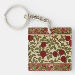 Walter Crane Vintage Rosamund Rote Rosen Blumendek Schlüsselanhänger