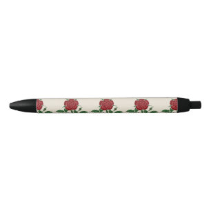 Walter Crane Vintage Saxon rotes Rosenmuster Kugelschreiber