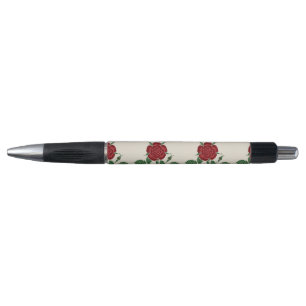 Walter Crane Vintage Saxon rotes Rosenmuster Kugelschreiber