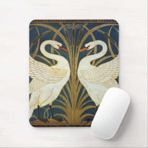Walter Crane Vintage Schwan und Iris Art Nouveau Mousepad