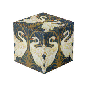 Walter Crane Vintage Schwan und Iris Art Nouveau Würfel