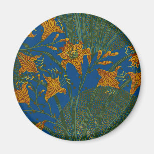 Walter Crane Vintage Taglilien Blumenmuster Magnet