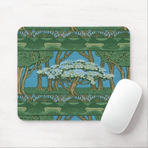 Walter Crane Vintage Wald Wallpaper mit May Tree Mousepad