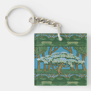 Walter Crane Vintage Wald Wallpaper mit May Tree Schlüsselanhänger