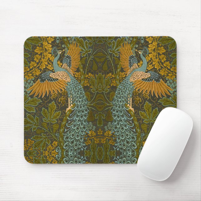 Walter Crane - Vintages Bild- und Pfauenmuster Mousepad (Mit Mouse)