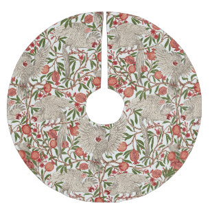Walter Crane Weißer Kakadu Roter Granatapfel Kunst Polyester Weihnachtsbaumdecke