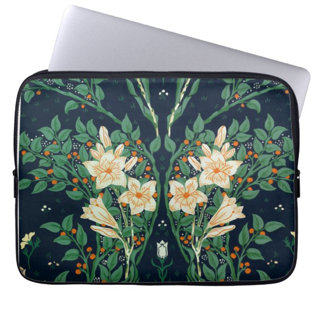 Walter Crane White Lily-Blue Back Laptopschutzhülle (Vorderseite)