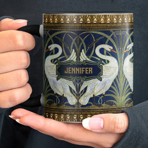 Walter Crane Zwei Schwäne Art Nouveau Vintage Deko Tasse
