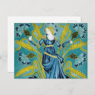 Walter Cranes Flora Art Nouveau Postkarte