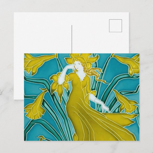 Walter Cranes Flora Art Nouveau Postkarte (Vorne/Hinten)