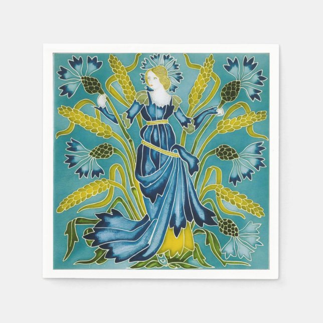 Walter Cranes Flora Art Nouveau Serviette (Vorderseite)